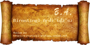 Birnstingl Arétász névjegykártya